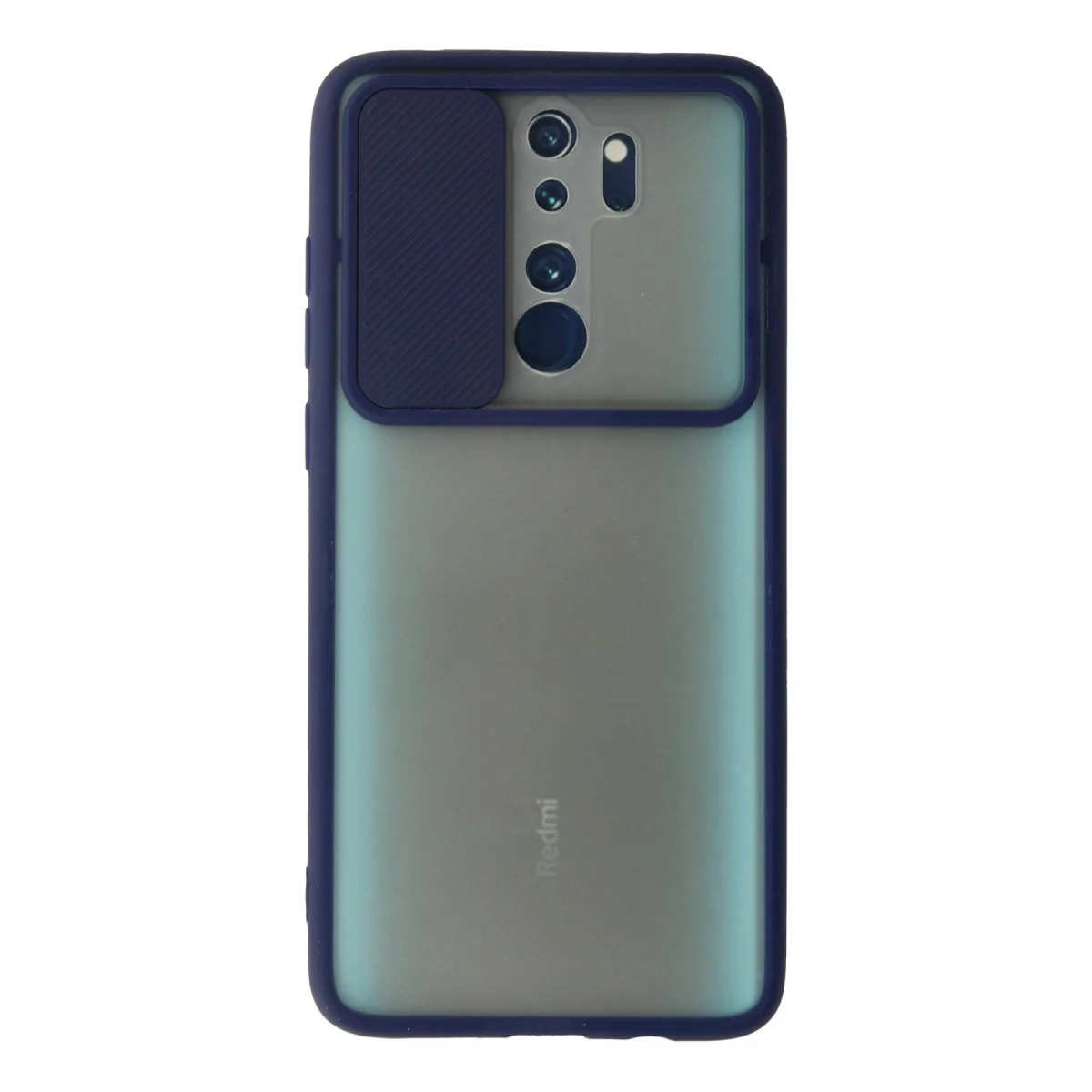 Redmi Note 8 Pro Kılıf Palm Buzlu Kamera Sürgülü Silikon - Lacivert