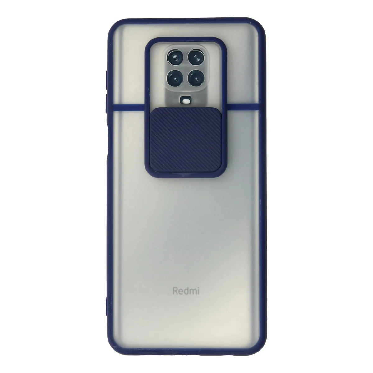 Redmi Note 9 Pro Kılıf Palm Buzlu Kamera Sürgülü Silikon - Lacivert