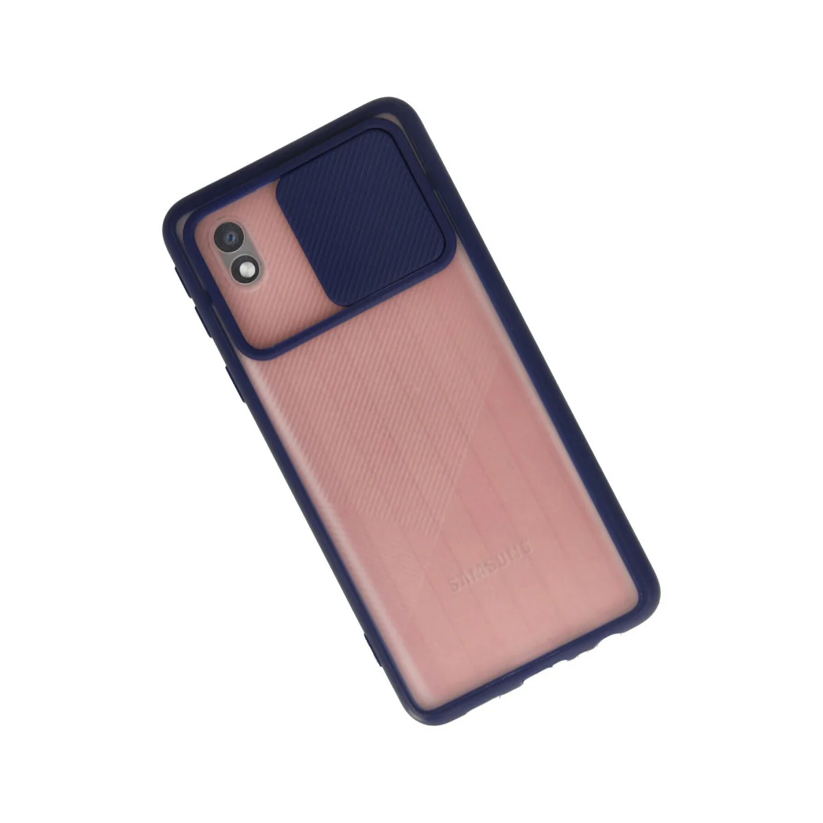 Galaxy A01 Core Kılıf Palm Buzlu Kamera Sürgülü Silikon - Lacivert