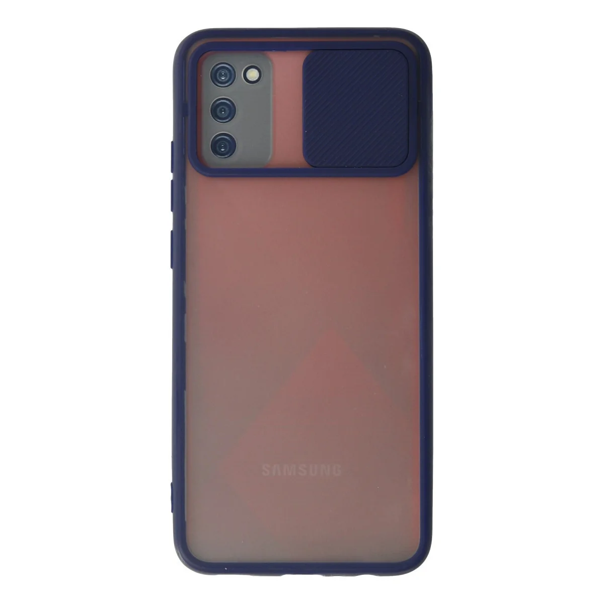 Galaxy A02S Kılıf Palm Buzlu Kamera Sürgülü Silikon - Lacivert