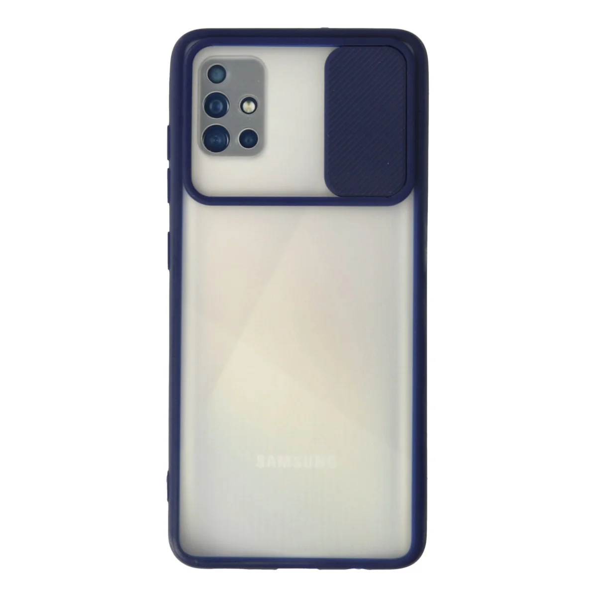 Galaxy A71 Kılıf Palm Buzlu Kamera Sürgülü Silikon - Lacivert