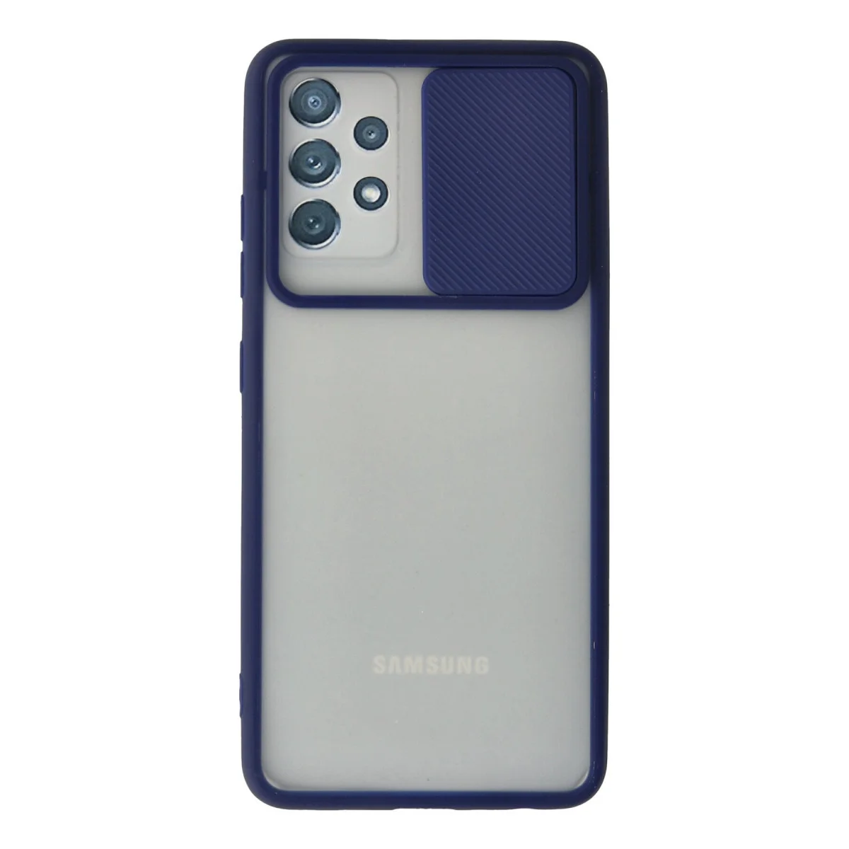 Galaxy A72 Kılıf Palm Buzlu Kamera Sürgülü Silikon - Lacivert