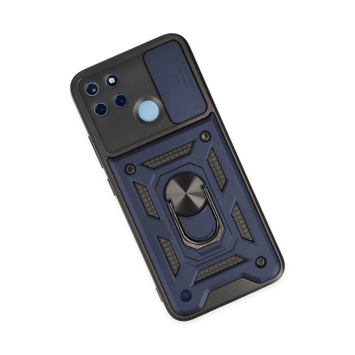 Realme C25Y Kılıf Pars Lens Yüzüklü Silikon - Lacivert