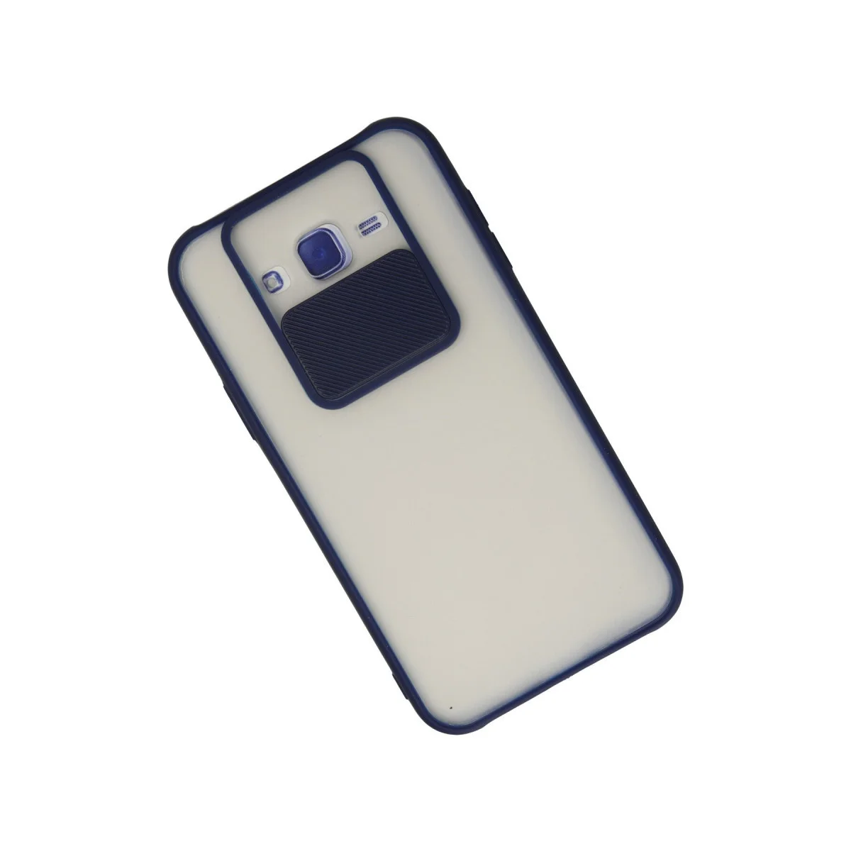 Galaxy J7 Kılıf Palm Buzlu Kamera Sürgülü Silikon - Lacivert