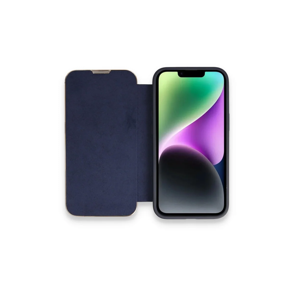 iPhone 13 Pro Kılıf Dolpin Kapaklı - Lacivert