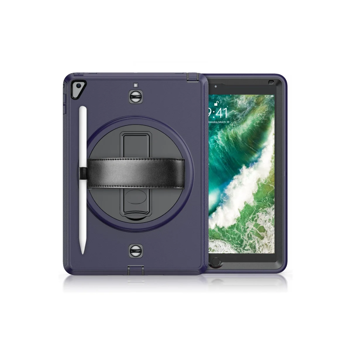 iPad 5 Air 9.7 Kılıf Strap-C Otterbox Tablet Kapak - Lacivert