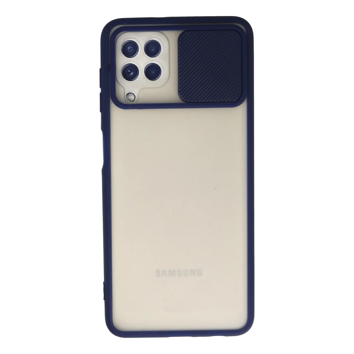 Galaxy A22 Kılıf Palm Buzlu Kamera Sürgülü Silikon - Lacivert