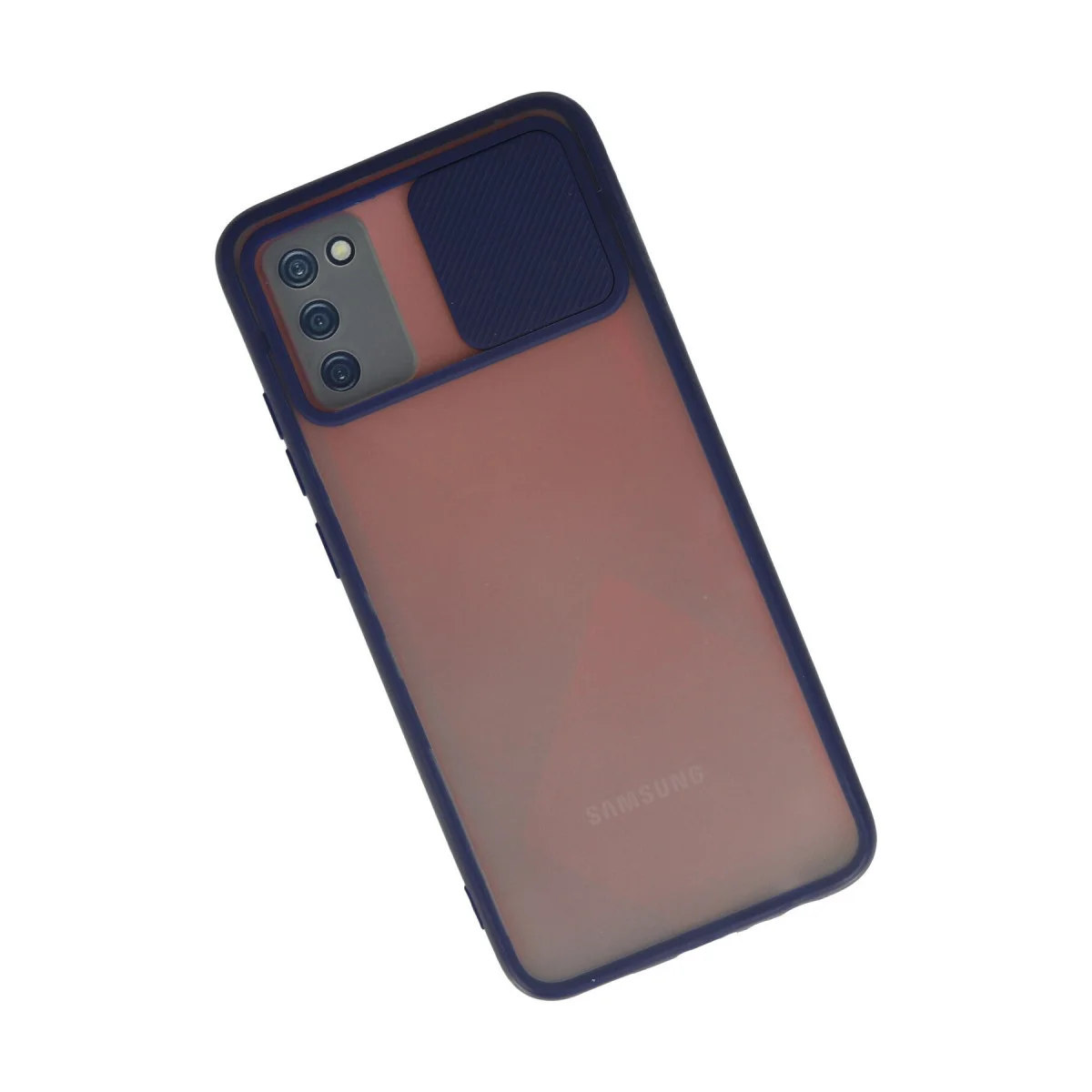 Galaxy A03S Kılıf Palm Buzlu Kamera Sürgülü Silikon - Lacivert