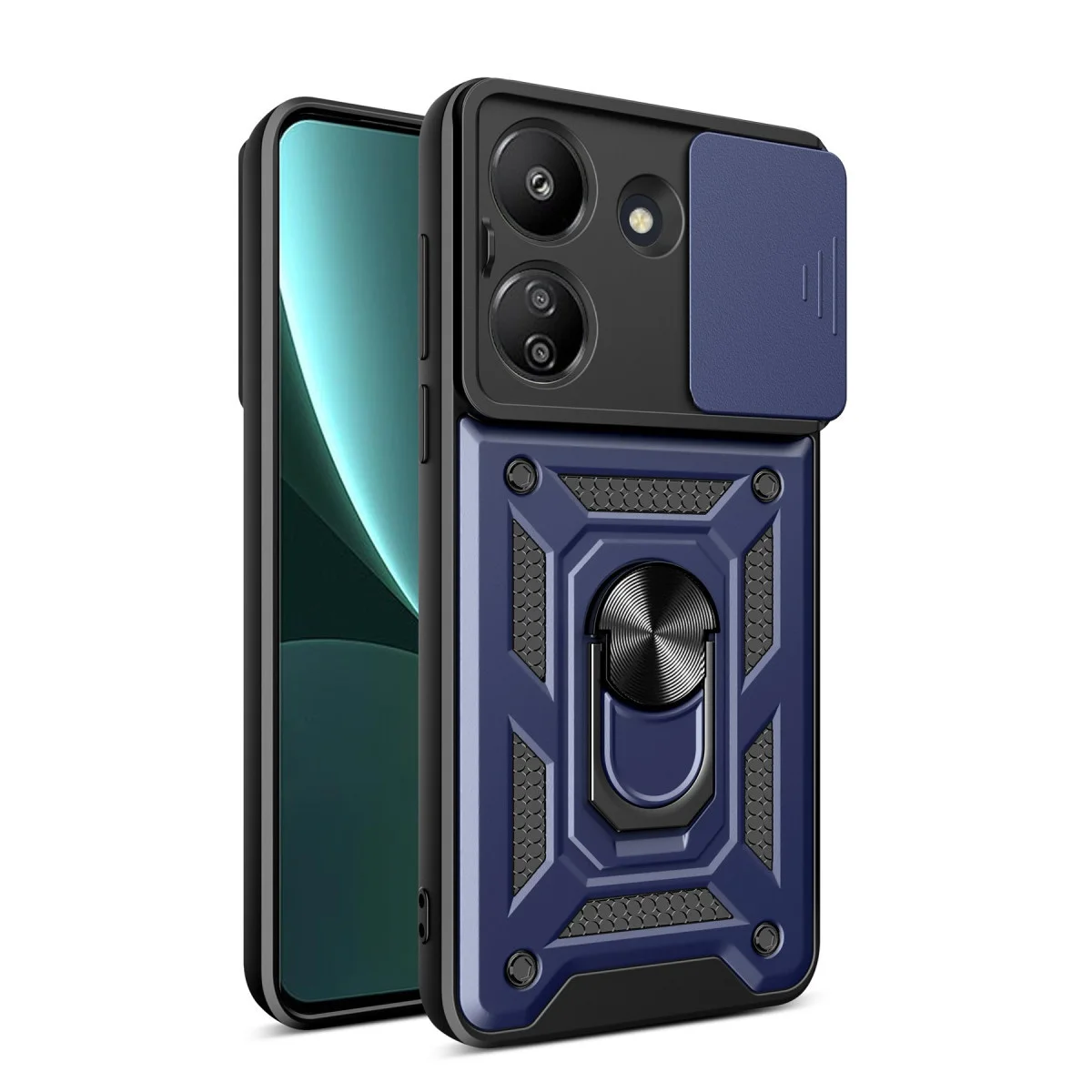 Redmi 13C Kılıf Pars Lens Yüzüklü Silikon - Lacivert