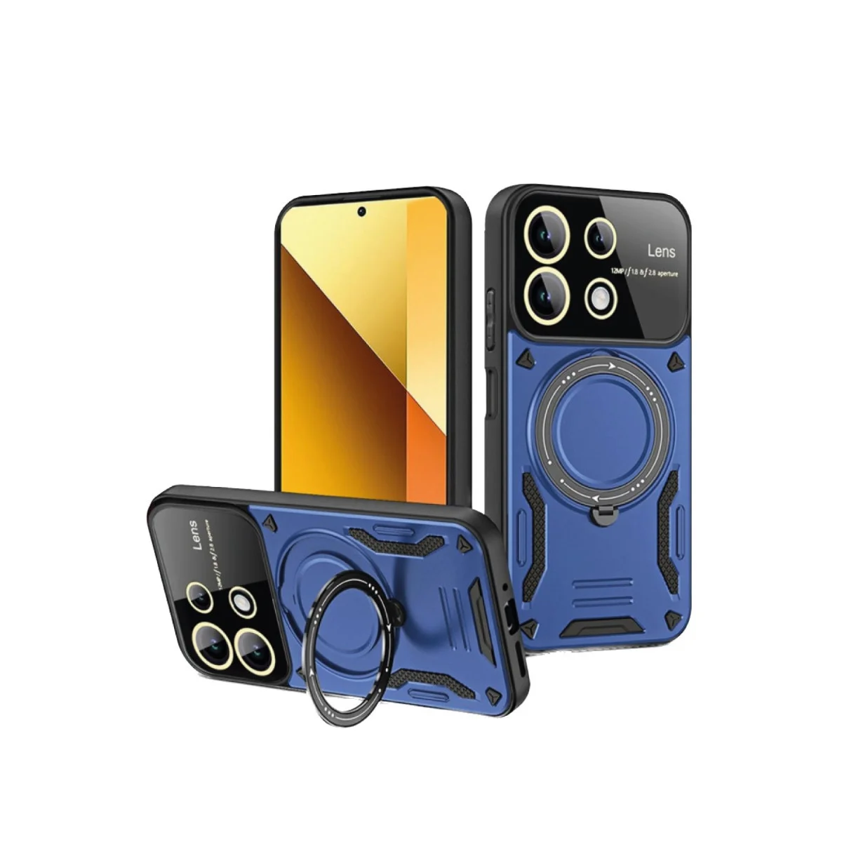 Redmi Note 13 4G Kılıf Joy Lens Standlı Kapak - Lacivert
