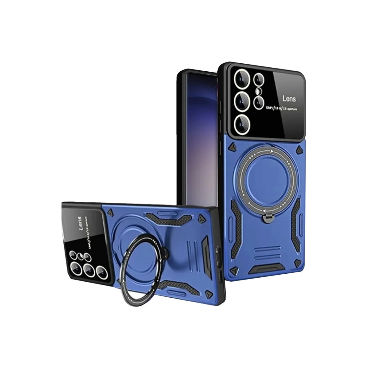 Galaxy S25 Ultra Kılıf Joy Lens Standlı Kapak - Lacivert