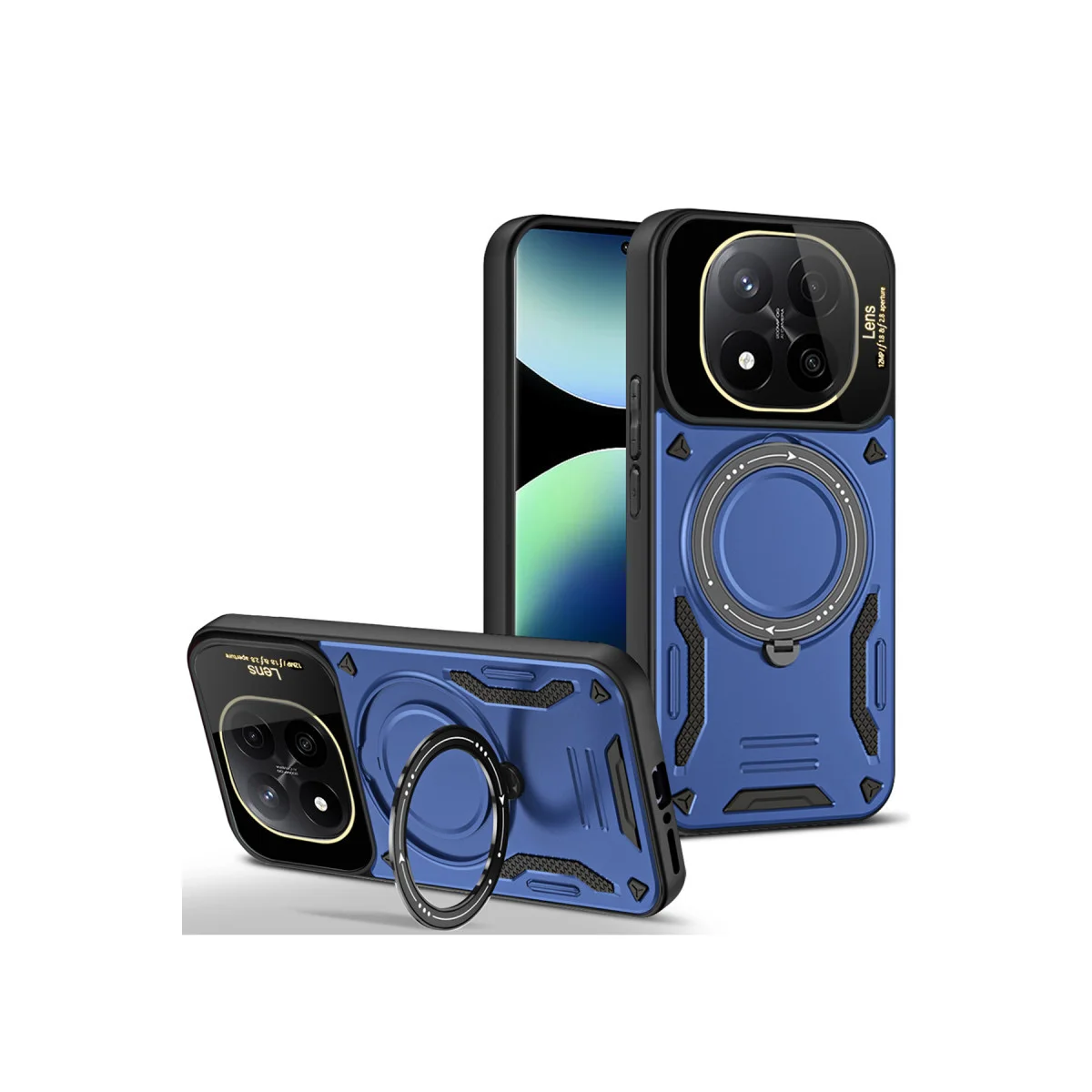 Redmi Note 14 Pro 4G Kılıf Joy Lens Standlı Kapak - Lacivert