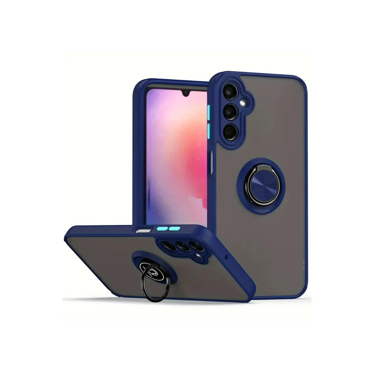 Galaxy A26 Kılıf Montreal Yüzüklü Silikon Kapak - Lacivert