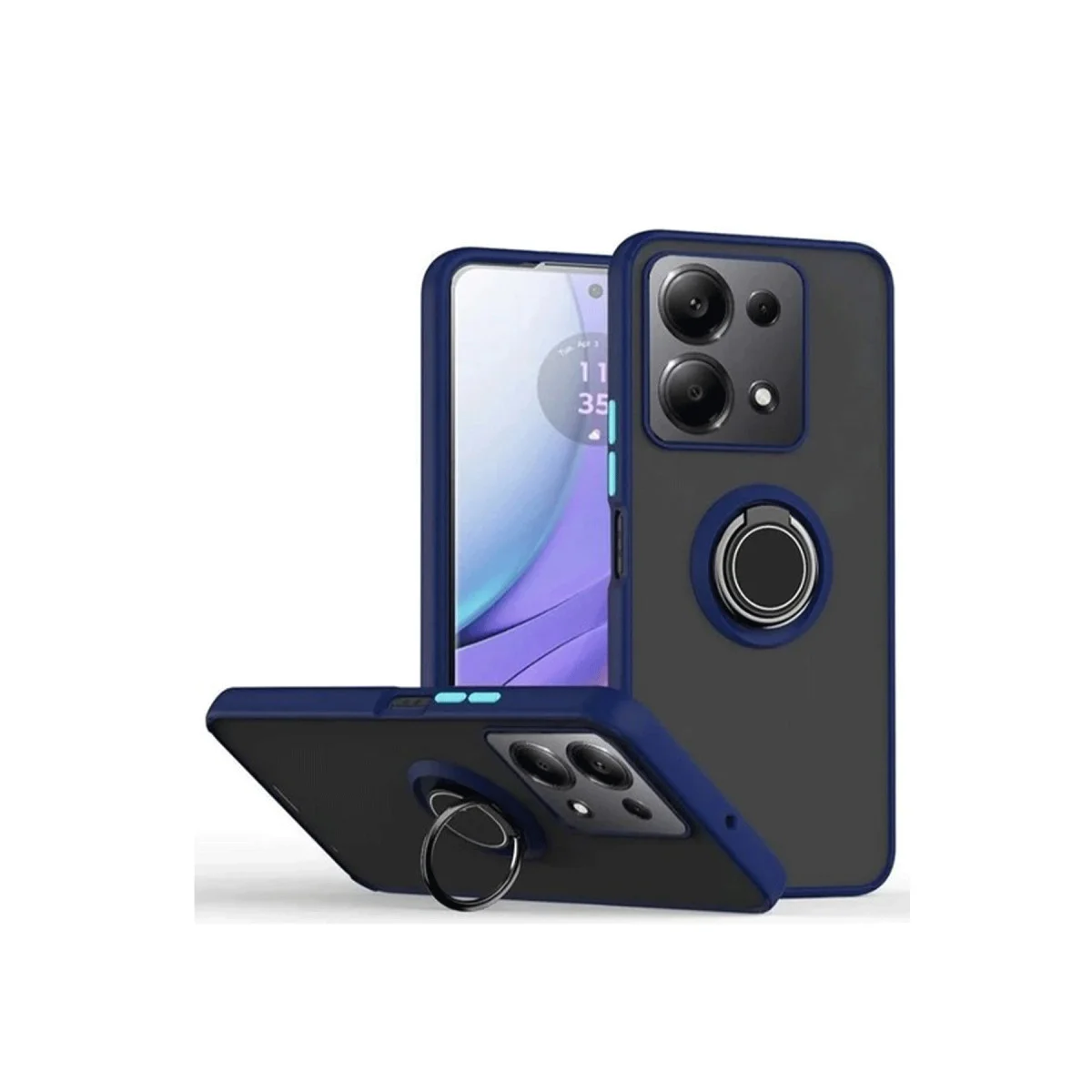Redmi Note 13 Pro 5G Kılıf Montreal Yüzüklü Silikon Kapak - Lacivert