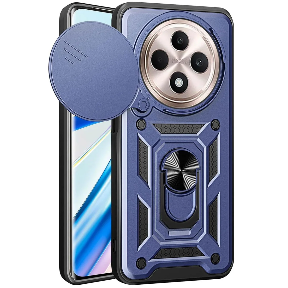Redmi 14C Kılıf Pars Lens Yüzüklü Silikon - Lacivert