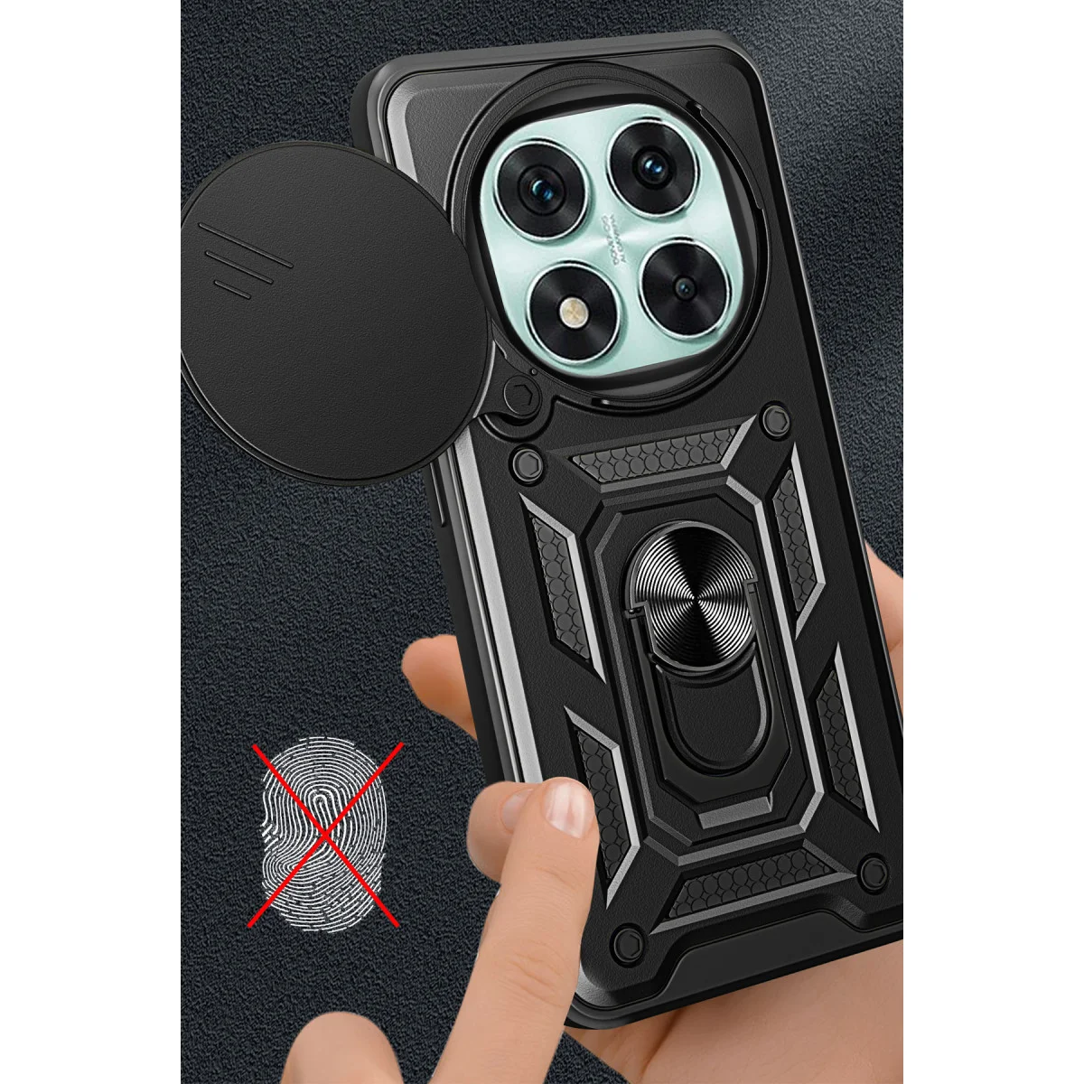 Redmi Note 14 Pro 4G Kılıf Pars Lens Yüzüklü Silikon - Lacivert