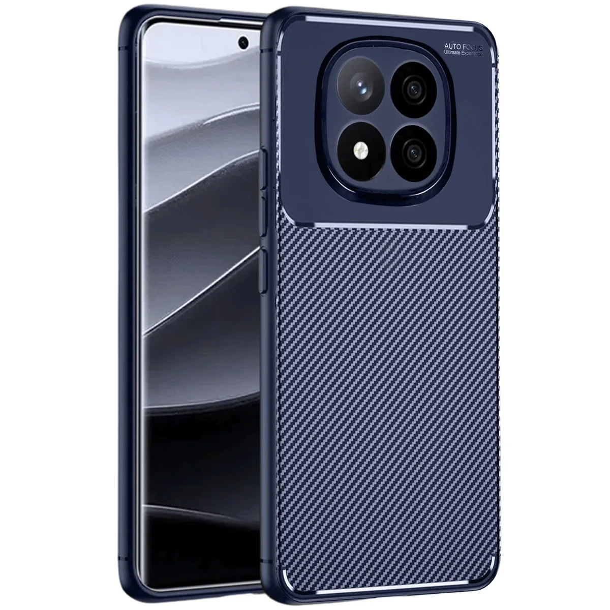 Redmi Note 14 Pro 5G Kılıf Auto Focus Karbon Kapak - Lacivert