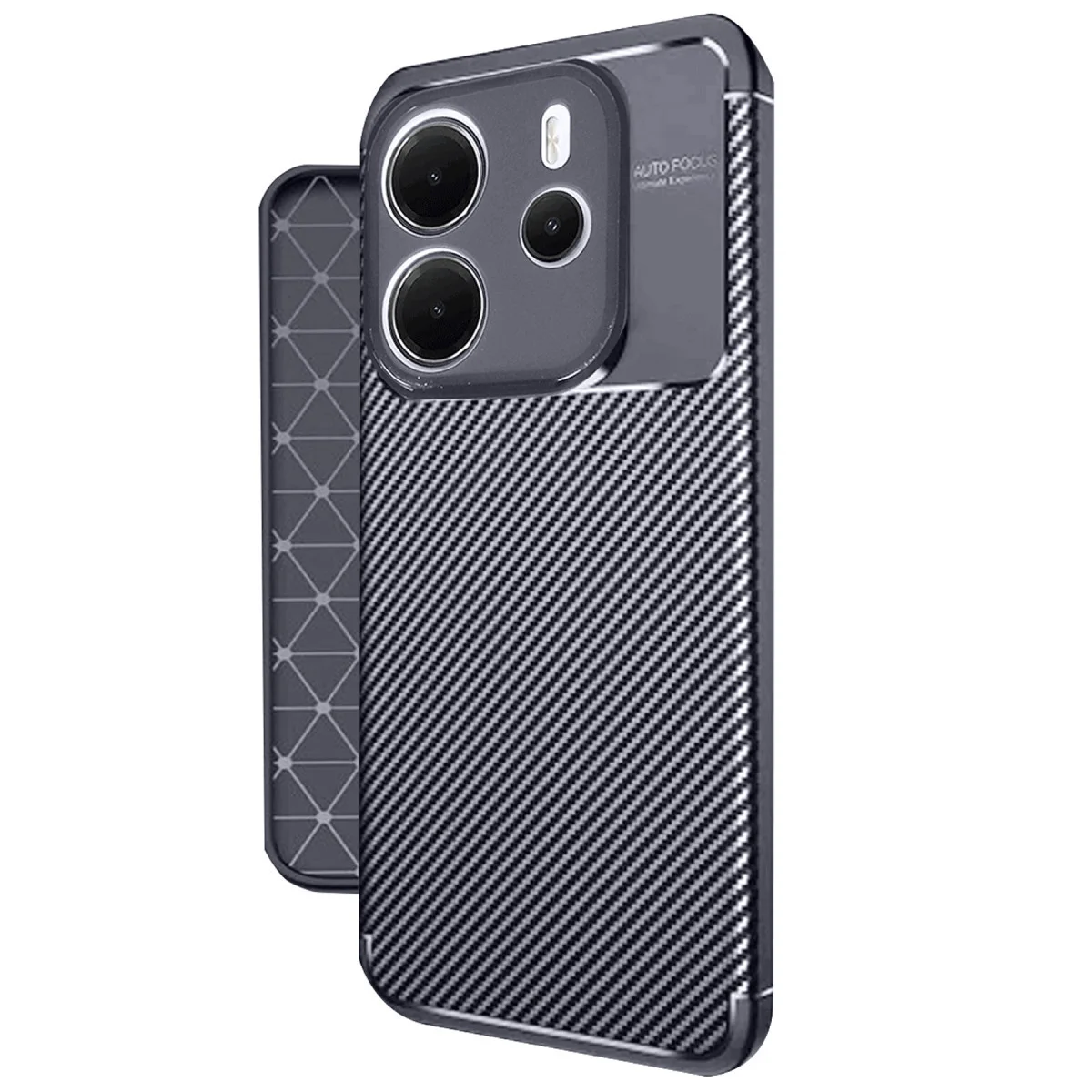 Redmi Note 14 4G Kılıf Auto Focus Karbon Kapak - Lacivert