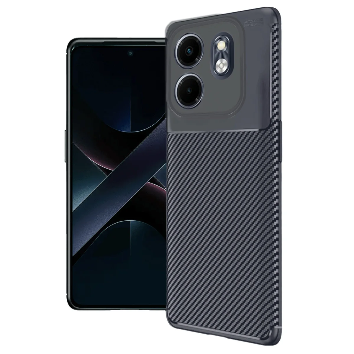 Smart 9 Kılıf Auto Focus Karbon Kapak - Lacivert