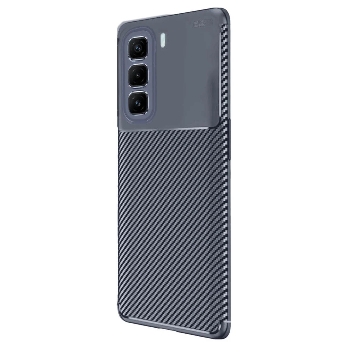 Hot 50 4G Kılıf Auto Focus Karbon Kapak - Lacivert