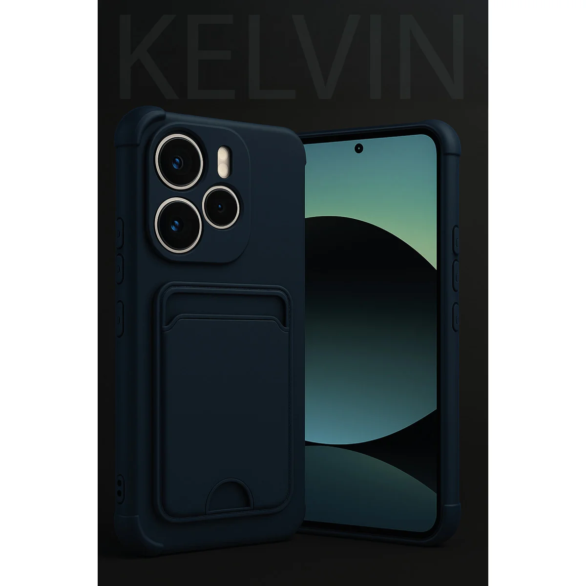 Redmi Note 14 4G Kelvin Kartvizitli Silikon - Lacivert