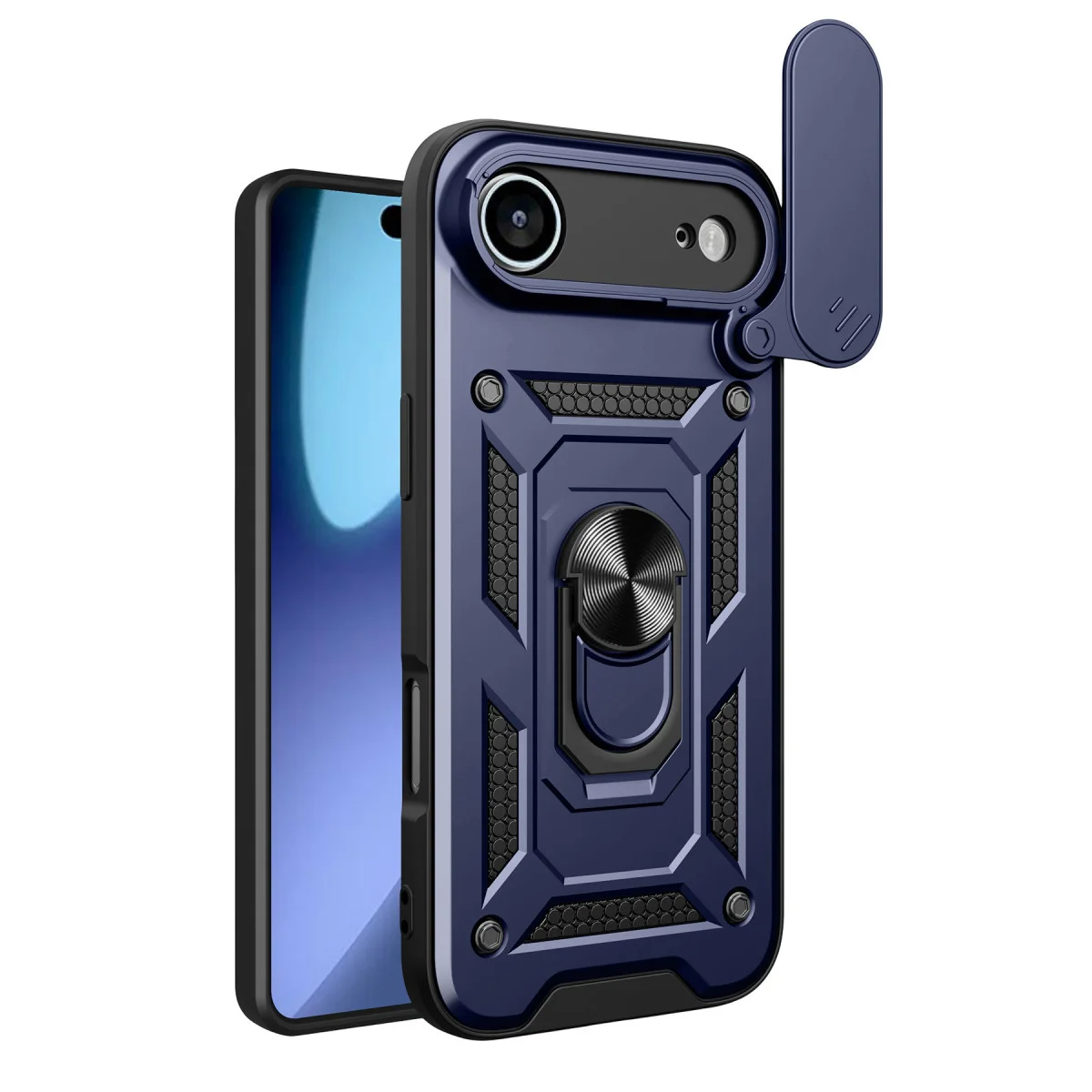 iPhone 17 Air Pars Lens Yüzüklü Silikon - Lacivert