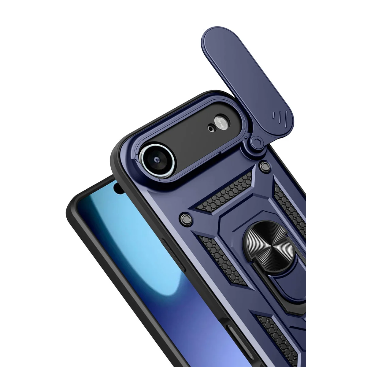 iPhone 17 Air Pars Lens Yüzüklü Silikon - Lacivert