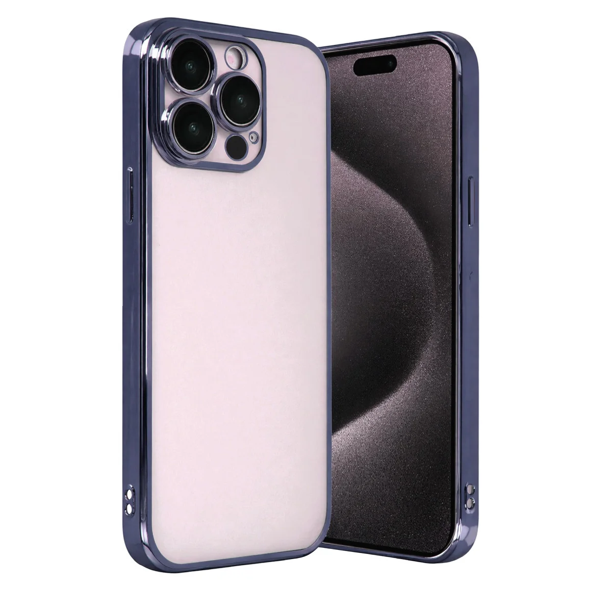 iPhone 15 Pro Max Razer Lensli Silikon - Lacivert