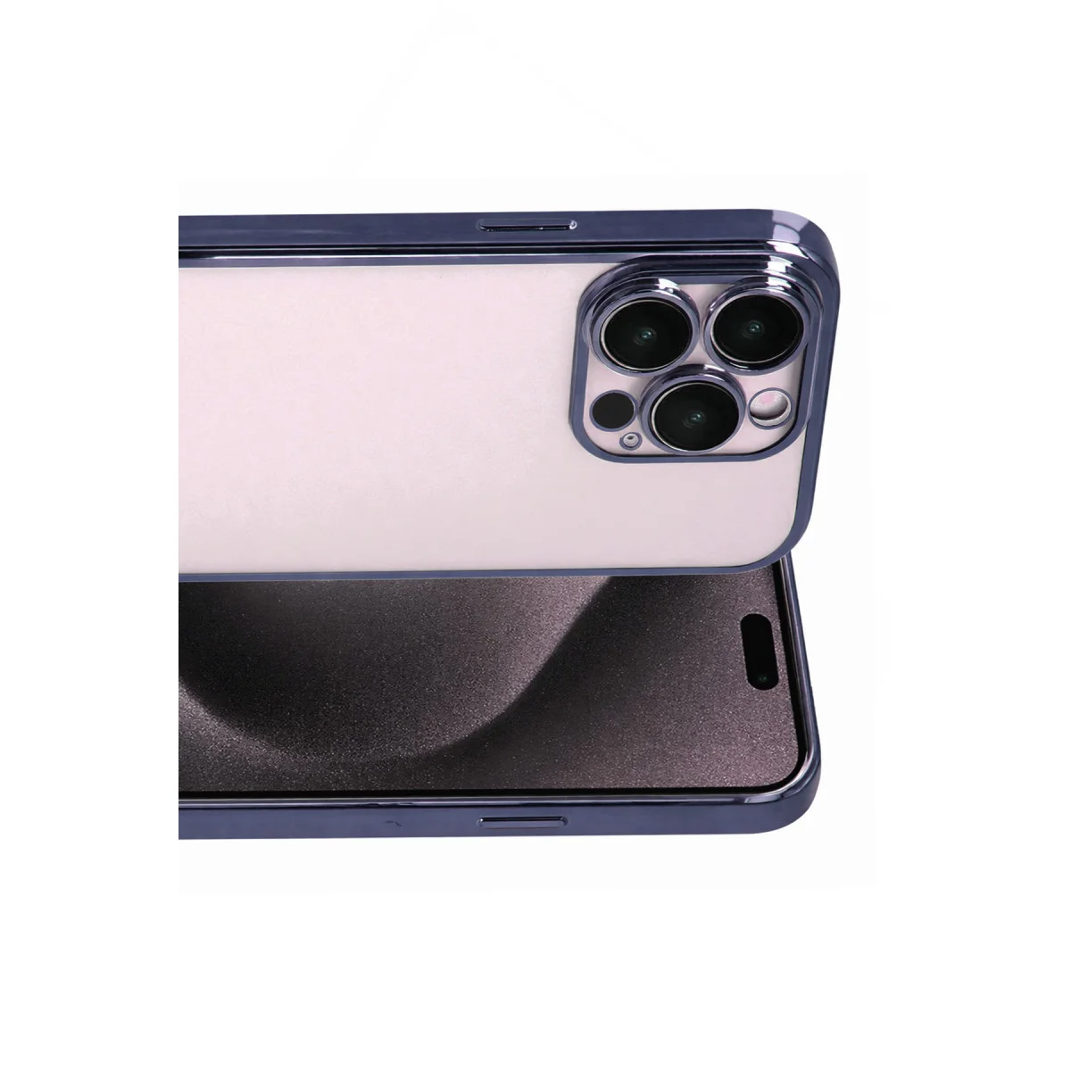 iPhone 15 Pro Max Razer Lensli Silikon - Lacivert