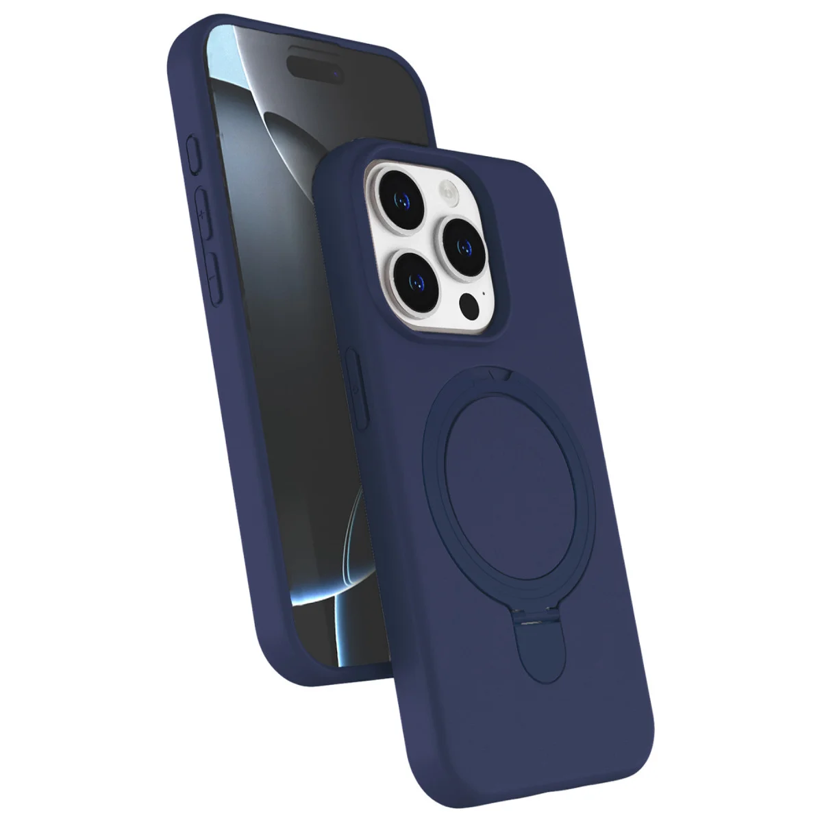 iPhone 14 Pro Max Regal Magsafe Standlı Kapak - Lacivert