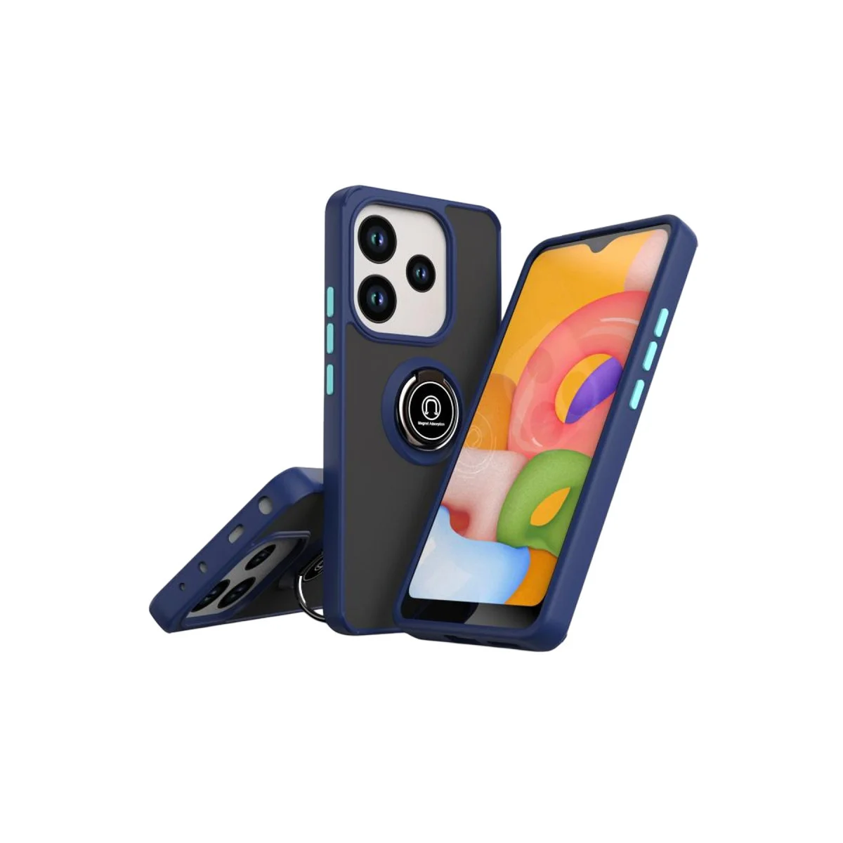 Redmi Note 14 4G Montreal Yüzüklü Silikon Kapak - Lacivert
