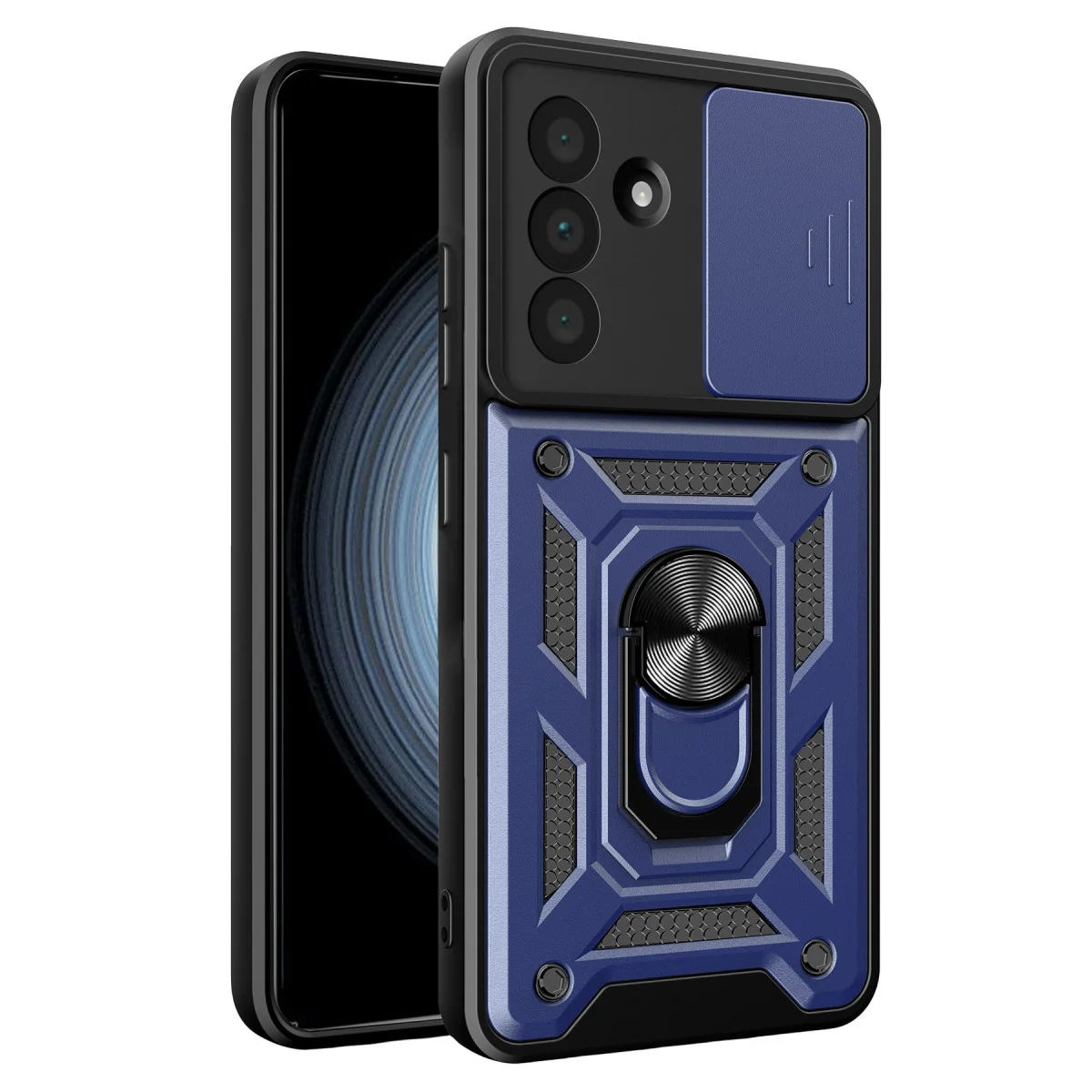 Galaxy A37 5G Pars Lens Yüzüklü Silikon - Lacivert