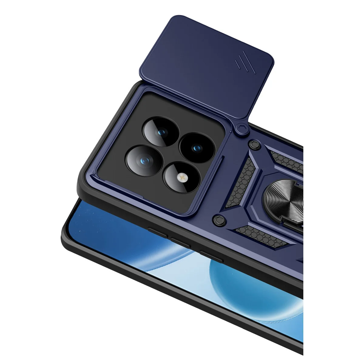 Redmi Note 15 Pro Plus 5G Pars Lens Yüzüklü Silikon - Lacivert