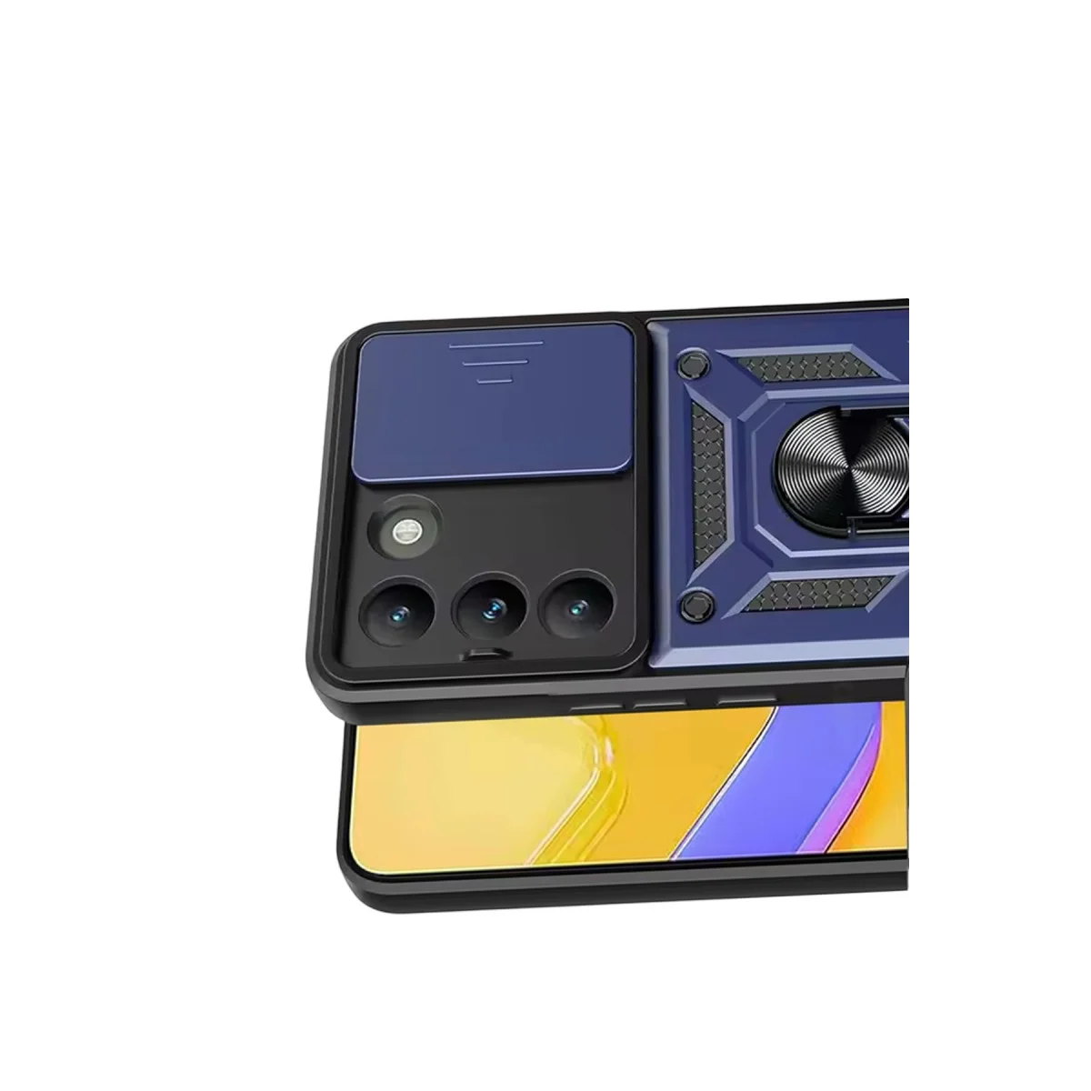 V30 Lite 4G Pars Lens Yüzüklü Silikon - Lacivert