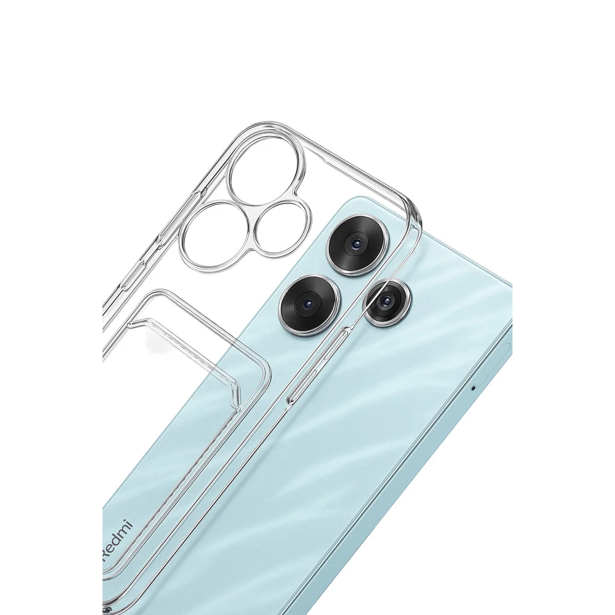 Redmi 13 4G Kılıf Kart Şeffaf Silikon - Şeffaf