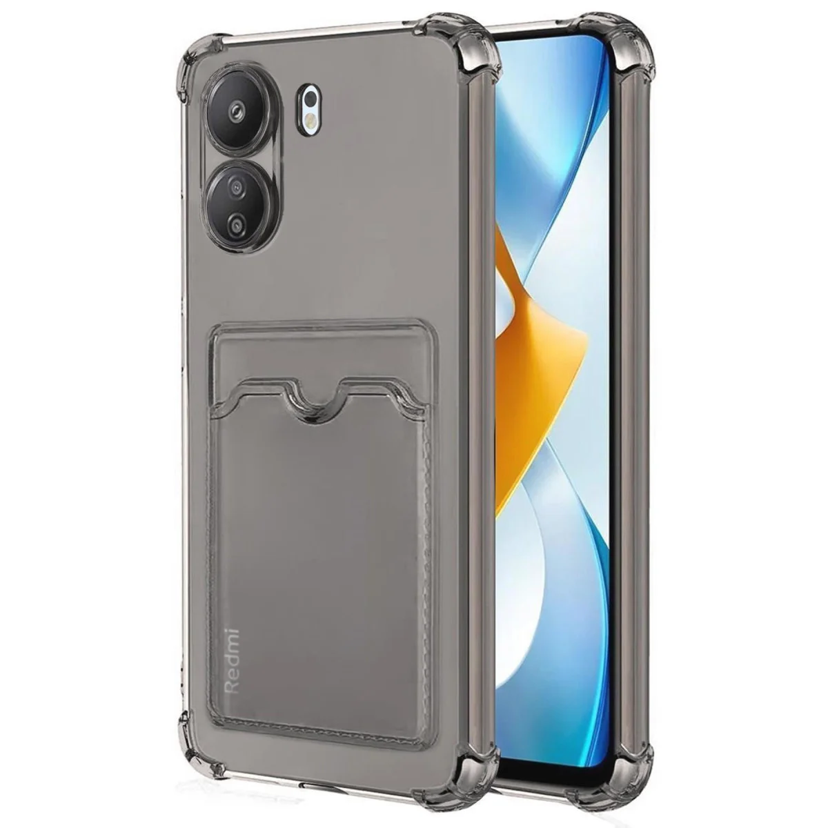 Redmi 13C Kılıf Kart Şeffaf Silikon - Şeffaf