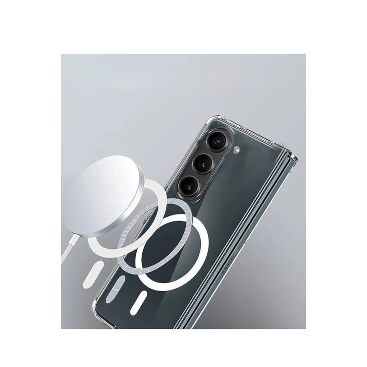 Galaxy Z Fold 6 Kılıf Magneticsafe Şeffaf Silikon - Şeffaf