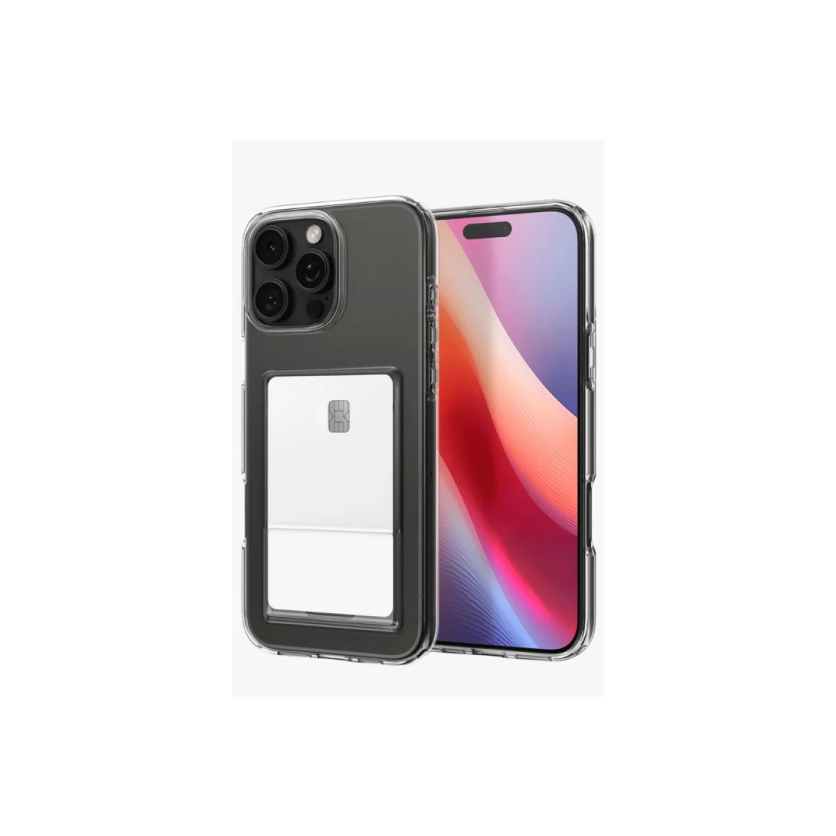 iPhone 16 Pro Kılıf Kart Şeffaf Silikon - Şeffaf