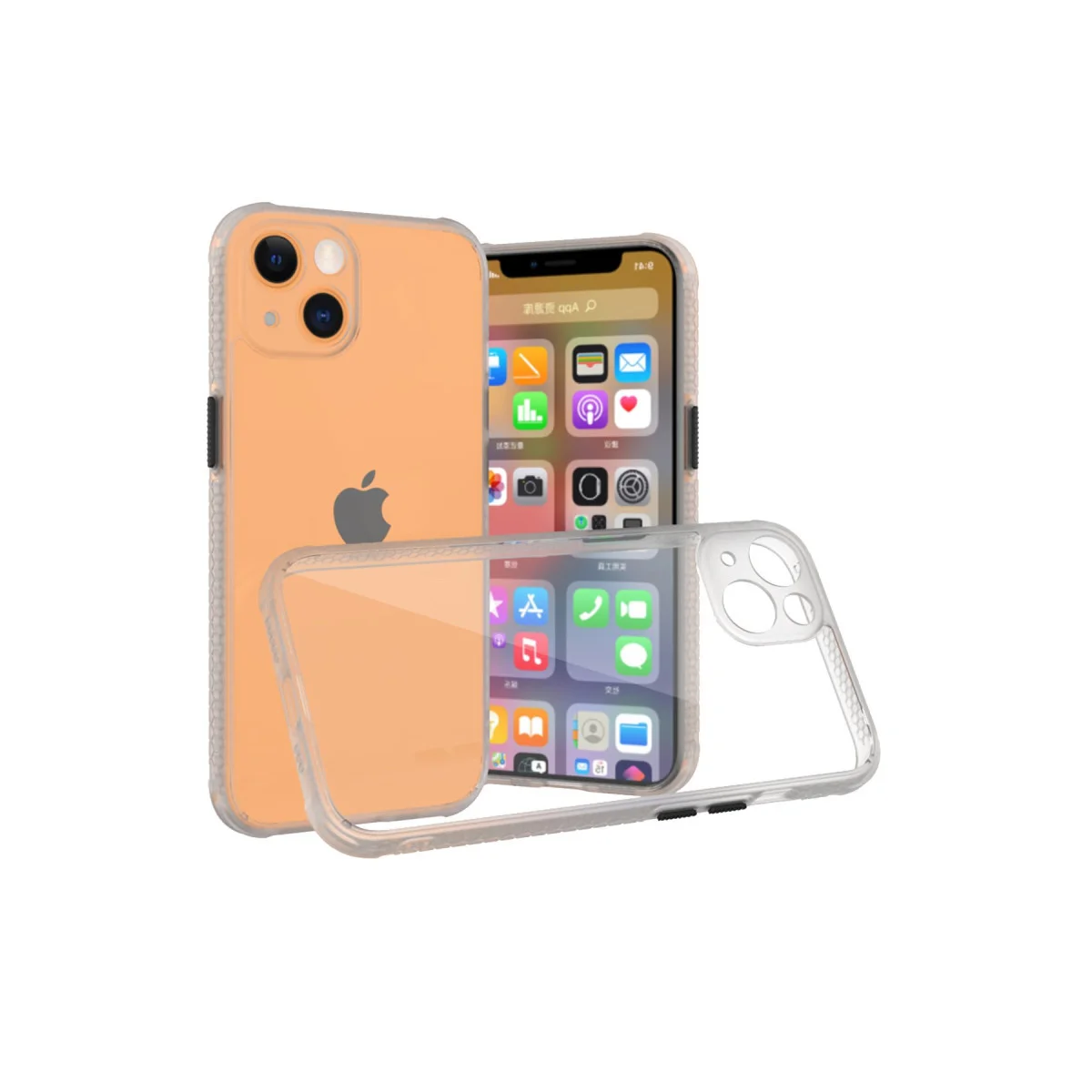 iPhone 13 Mini Kılıf Miami Şeffaf Silikon - Şeffaf