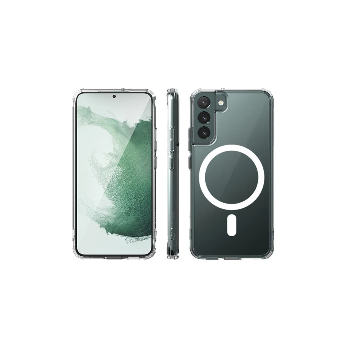 Galaxy S22 Kılıf Magneticsafe Şeffaf Silikon - Şeffaf