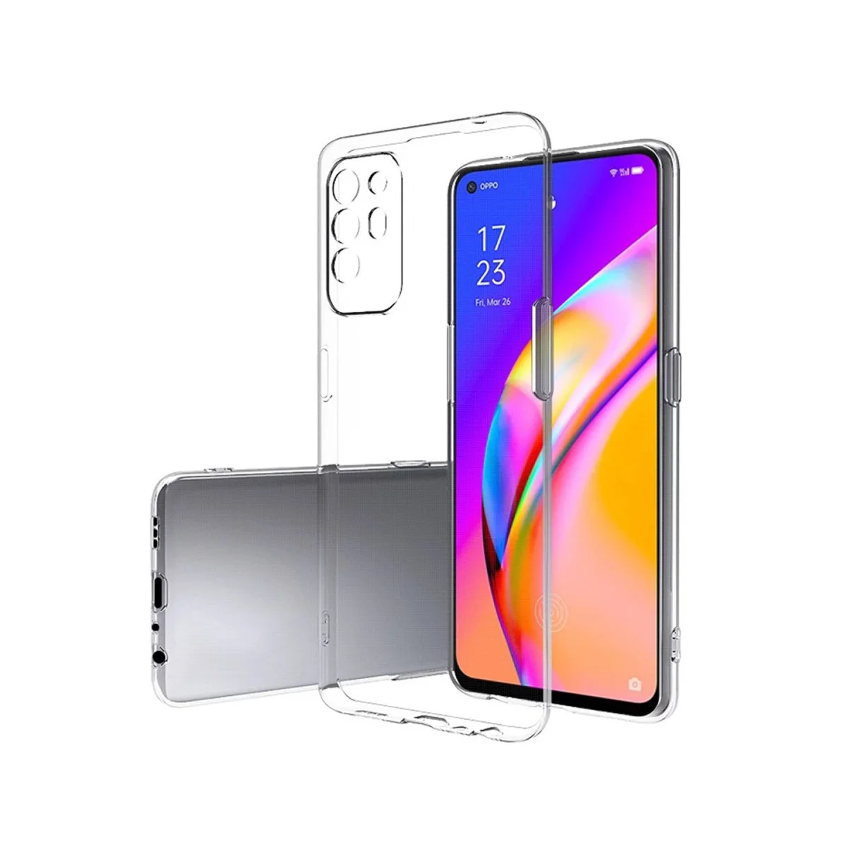 Reno 5 Lite Kılıf Lüx Şeffaf Silikon
