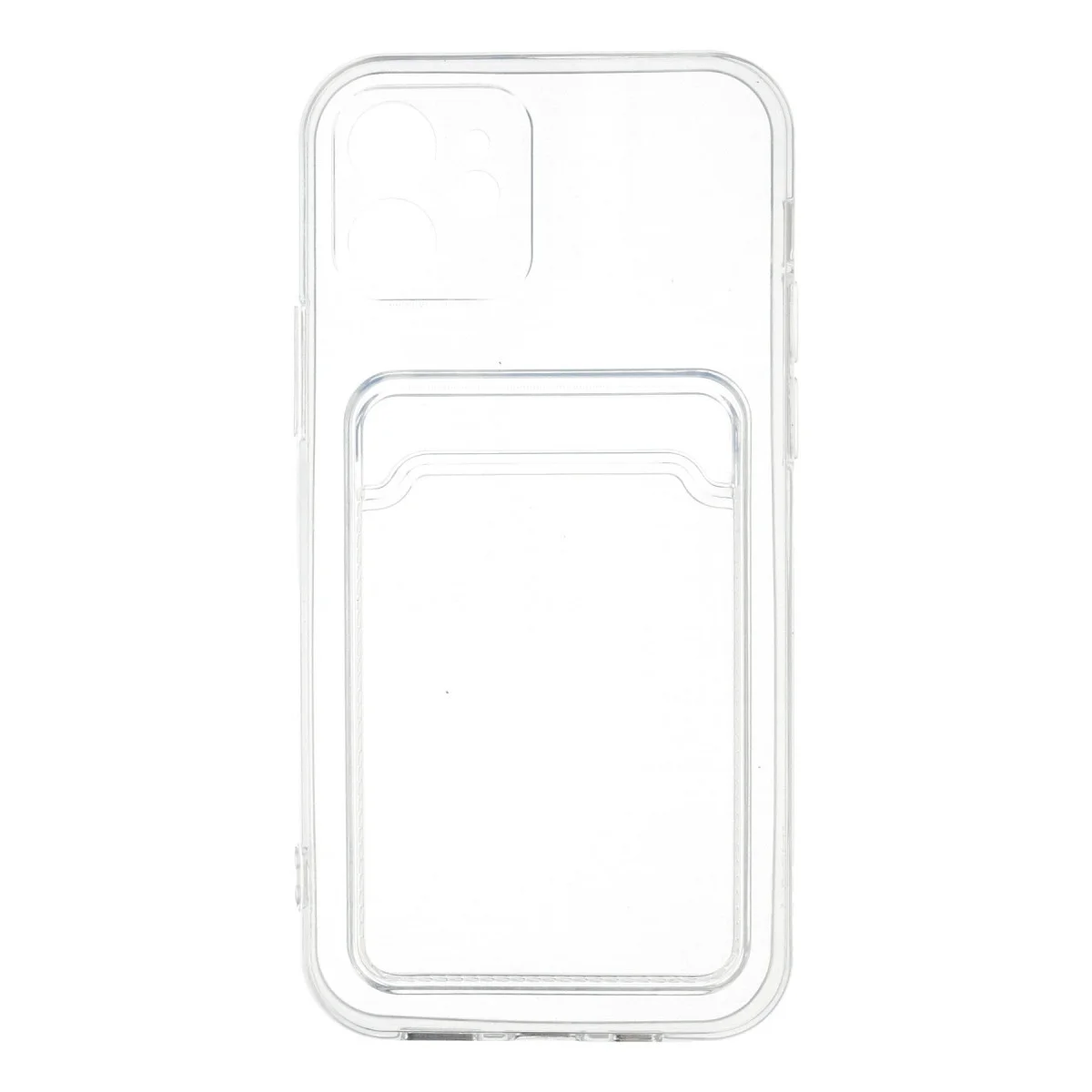 iPhone 12 Kılıf Kart Şeffaf Silikon - Şeffaf