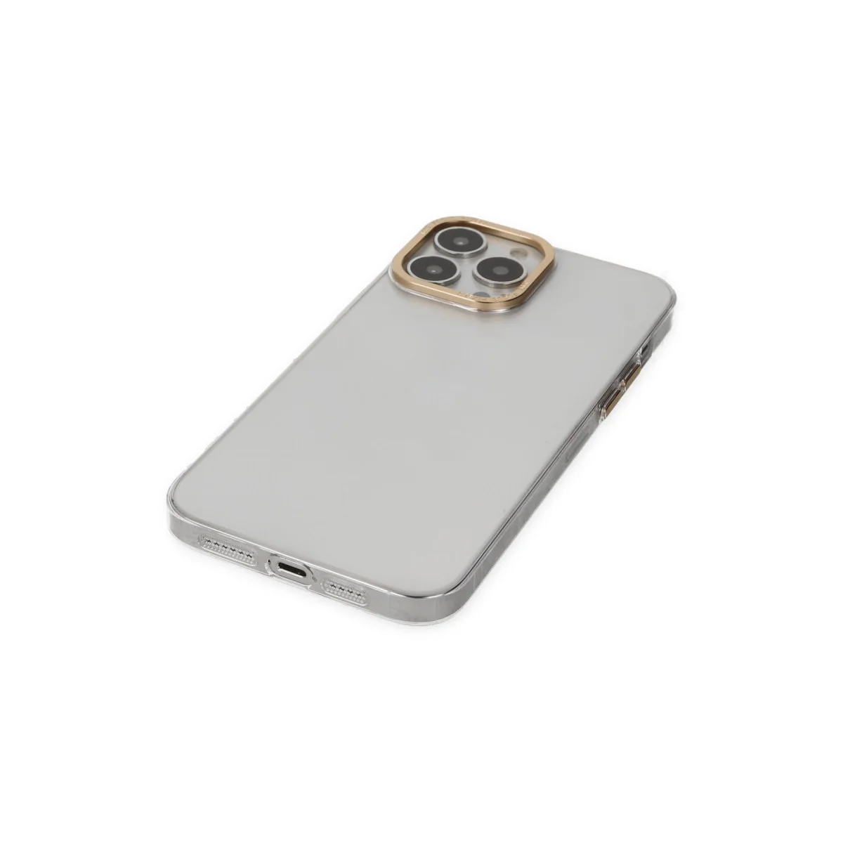 iPhone 13 Pro Kılıf Anka PC Sert Metal Kapak - Şeffaf