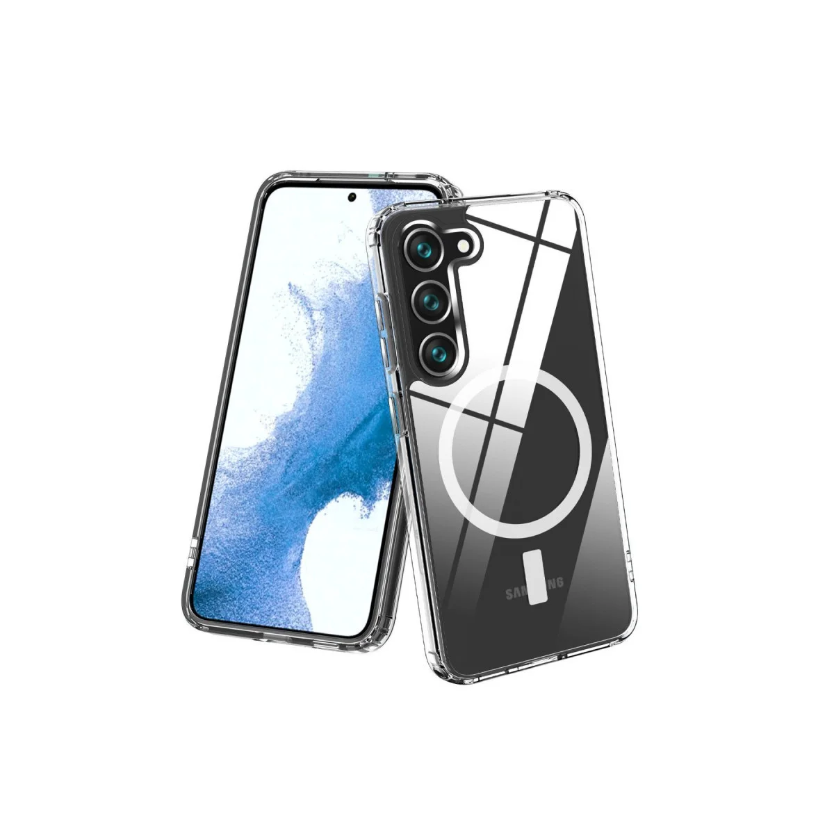 Galaxy S23 Kılıf Magneticsafe Şeffaf Silikon - Şeffaf