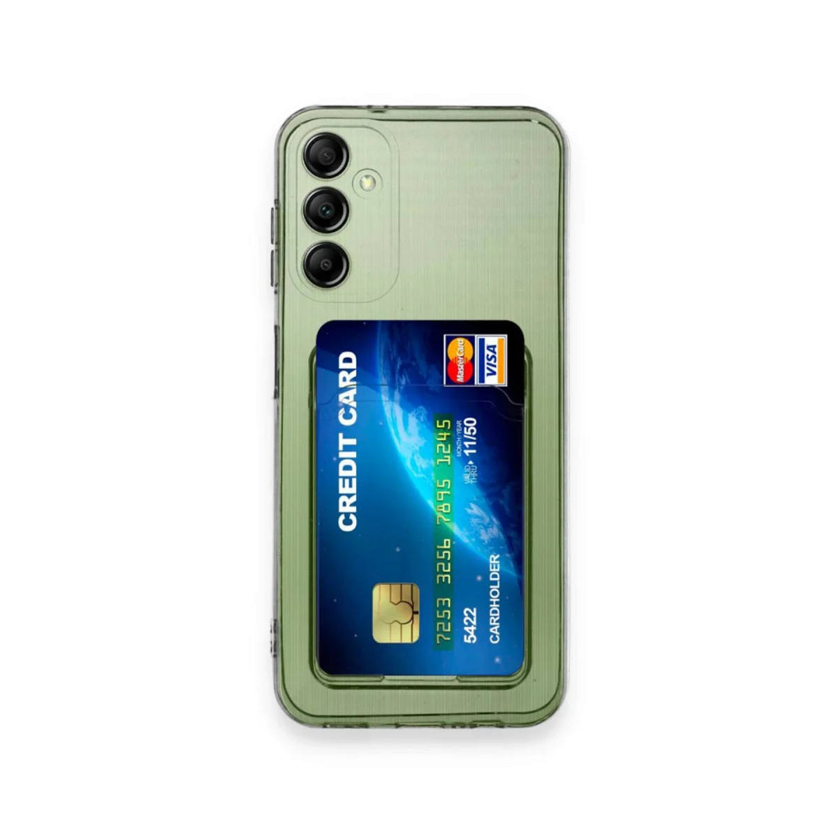 Galaxy A55 5G Kılıf Kart Şeffaf Silikon - Şeffaf
