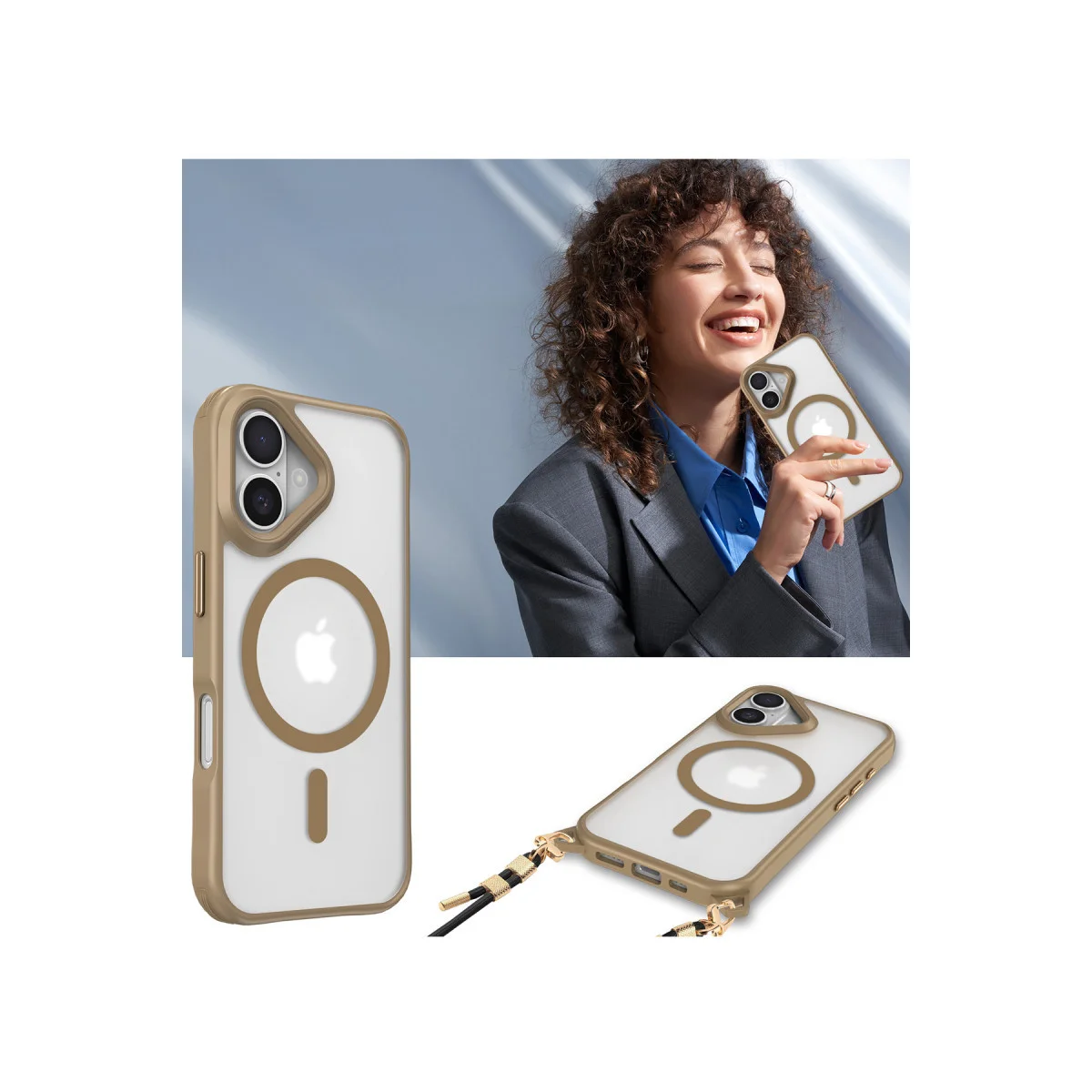 iPhone 16 Kılıf Enka Magsafe Silikon Kılıf - Şeffaf