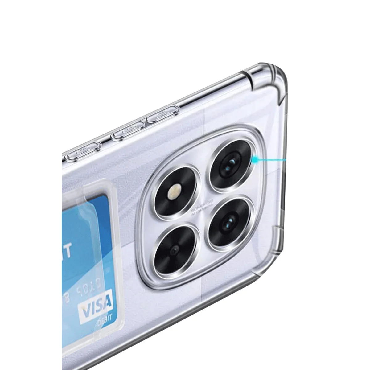 Redmi Note 14 Pro 5G Kılıf Kart Şeffaf Silikon - Şeffaf