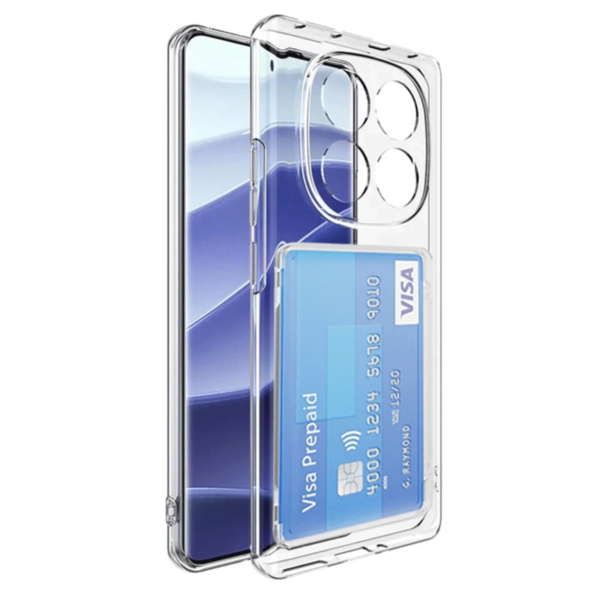 Redmi Note 14 Pro Plus Kılıf Kart Şeffaf Silikon - Şeffaf