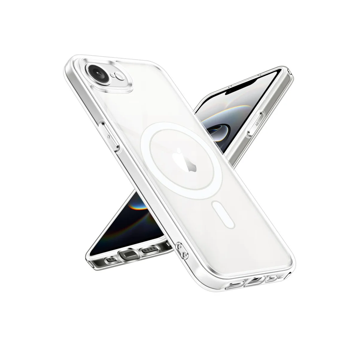 iPhone 16E Kılıf Magneticsafe Şeffaf Silikon - Şeffaf