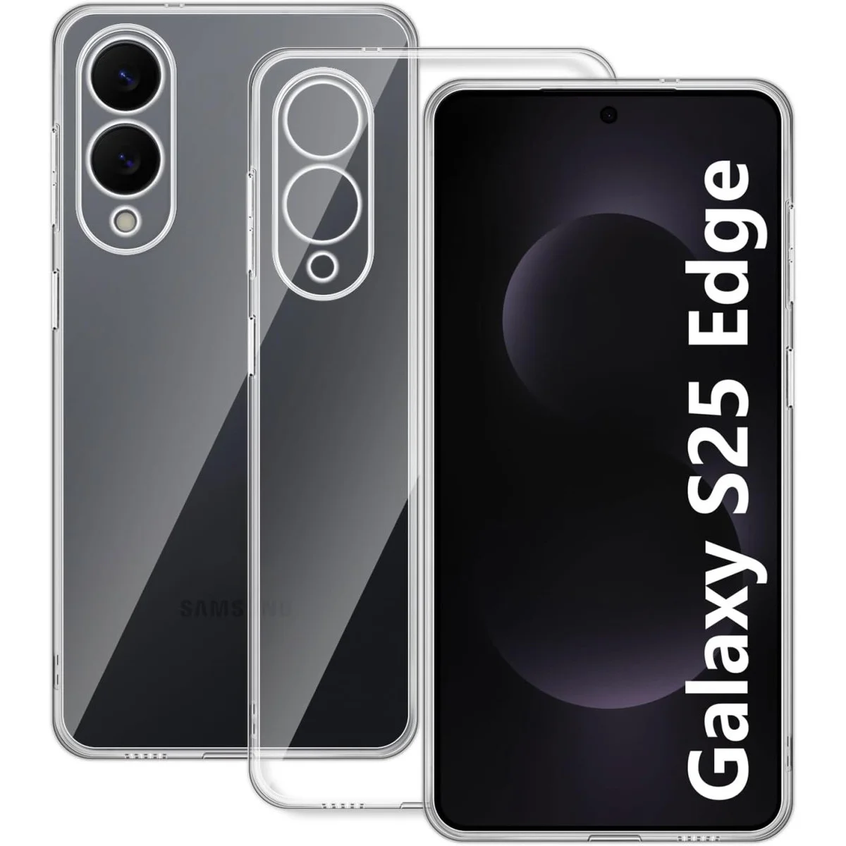 Galaxy S25 Edge Kılıf Lüx Şeffaf Silikon